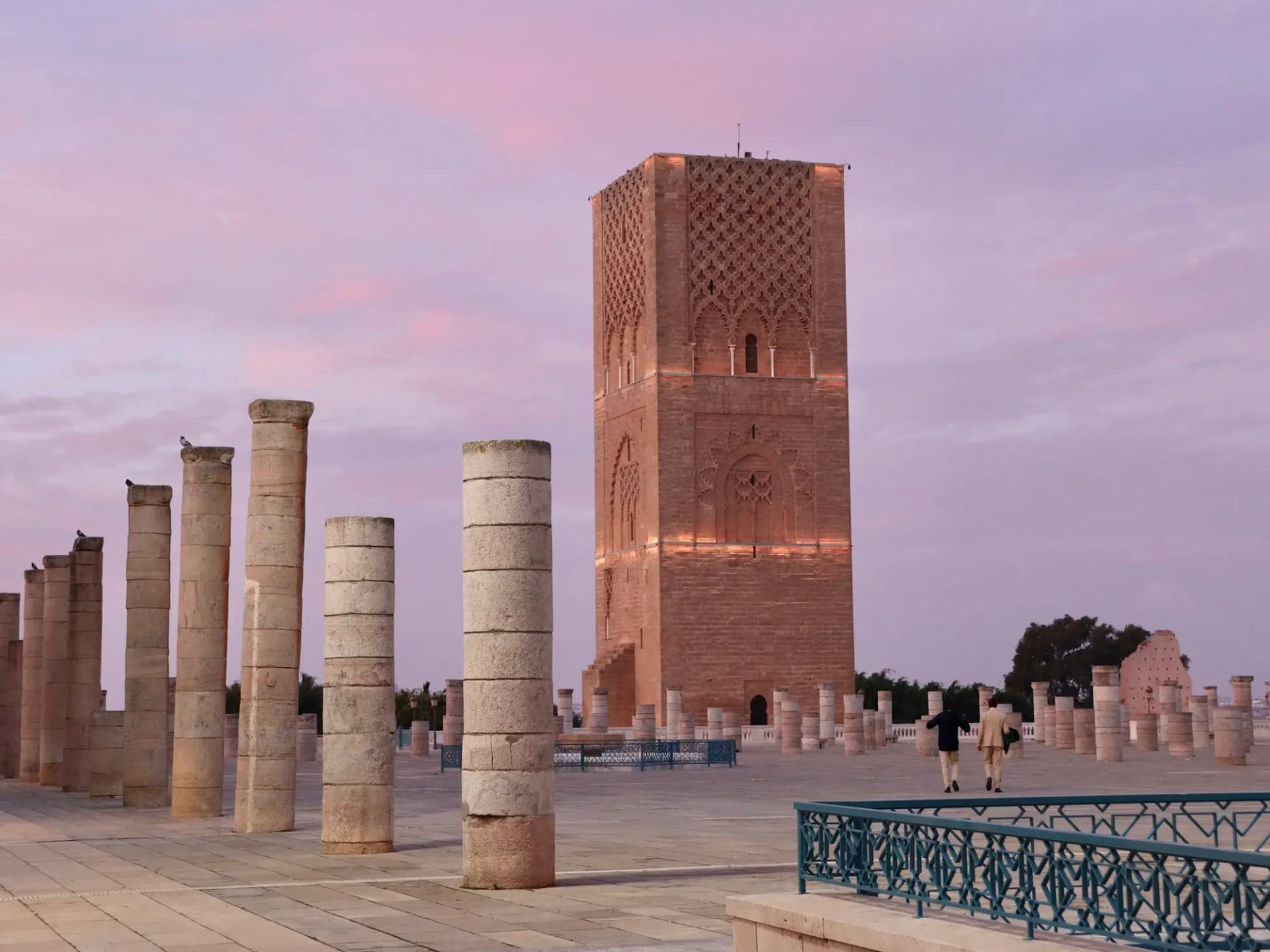 Hassan Tower and rows of stone columns on the esplanade in Rabat